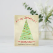 メリークリスマス! シンプルな水彩のクリスマスツリー シーズンカード (スタンド正面)