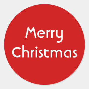 メリークリスマス。 シンプルな設計。 赤く白いカスタム ラウンドシール