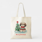 メリークリスマス シーツゥー 犬 トートバッグ (裏面)