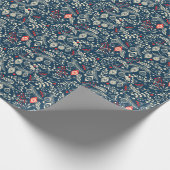 メリークリスマス：シームレスな冬のヴィンテージ ラッピングペーパー (角)