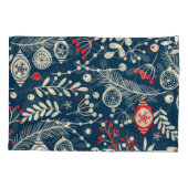 メリークリスマス:シームレスな冬のヴィンテージ 枕カバー (裏面)