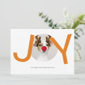 メリークリスマス ジョイ オレンジ フォト カード (スタンド正面)