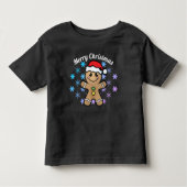 メリークリスマス - ジンジャーブレッドボーイ トドラーTシャツ (正面)