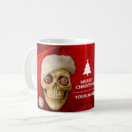 メリークリスマス.スカル着用サンタハット コーヒーマグカップ