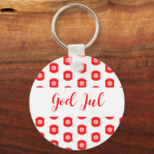 メリークリスマス　スカンジナビア柄　ギフト キーホルダー (正面)