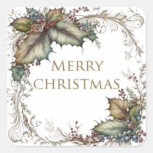 メリークリスマス スクエアシール (正面)