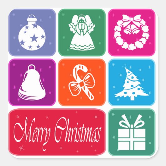 メリークリスマス スクエアシール (正面)