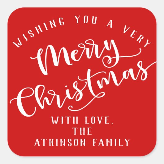 メリークリスマス スクエアシール (正面)
