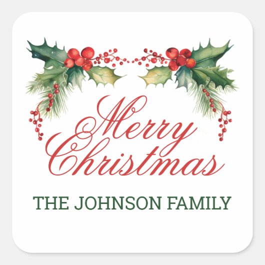 メリークリスマス スクエアシール (正面)