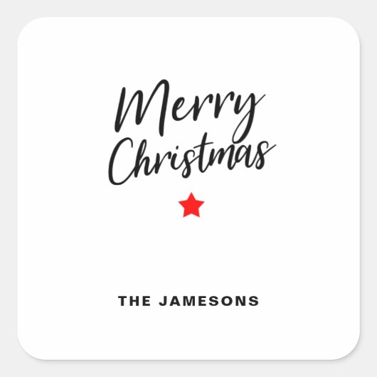 メリークリスマス スクエアステッカー スクエアシール (正面)