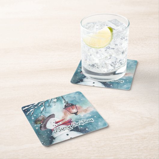 メリークリスマス スクエアペーパーコースター (インサイチュ)