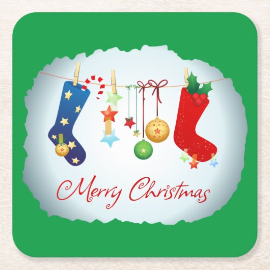 メリークリスマス スクエアペーパーコースター (正面)
