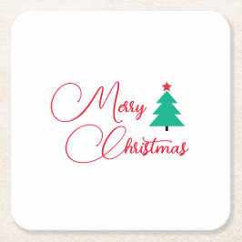 メリークリスマス スクエアペーパーコースター