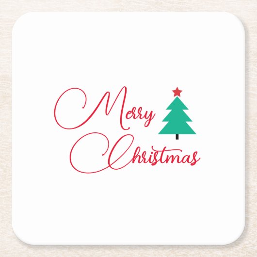 メリークリスマス スクエアペーパーコースター (正面)