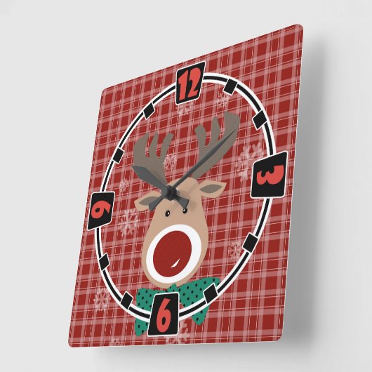 メリークリスマス! スクエア壁時計 (傾斜)