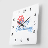 メリークリスマス スクエア壁時計 (傾斜)