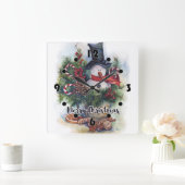 メリークリスマス スクエア壁時計 (ホーム)