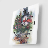 メリークリスマス スクエア壁時計 (傾斜)