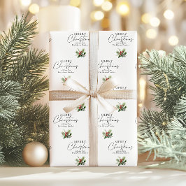メリークリスマス スクリプト グリーナリー 家族の名前 ラッピングペーパー