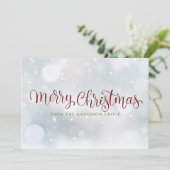 メリークリスマス スクリプト スノーフレーク オフィス シーズンカード (スタンド正面)