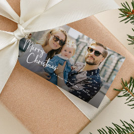メリークリスマス スクリプト レタリング 2 写真 ギフトタグ