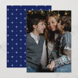 メリークリスマス スクリプト 写真 ネイビー ツインクル シーズンカード