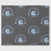 メリークリスマス、スケートで滑る ラッピングペーパー (フラット)