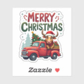 メリークリスマス スコットランドハイランド牛 クリスマス ファーム アニマル シール (シート)