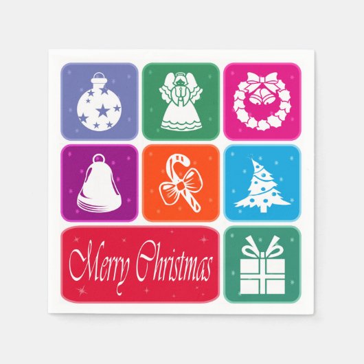 メリークリスマス スタンダードカクテルナプキン (正面)