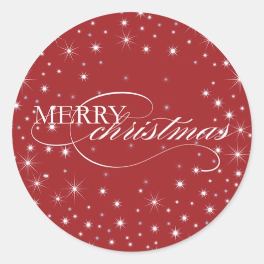 メリークリスマス – スター – シール，シール ラウンドシール (正面)