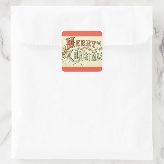 「メリークリスマス」ステッカー スクエアシール (バッグ)