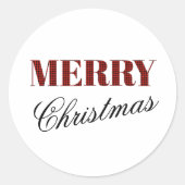 「メリークリスマス」ステッカー ラウンドシール (正面)