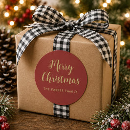 メリークリスマス ステッカー | 偽のゴールド カジュアル スクリプト