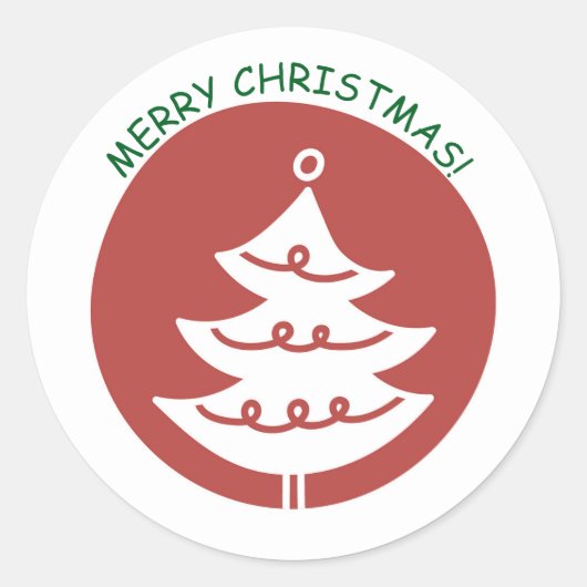 メリークリスマス ステッカー 赤いクリスマスツリー (正面)