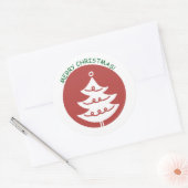 メリークリスマス ステッカー 赤いクリスマスツリー (封筒)