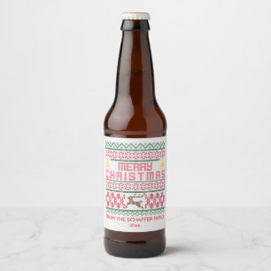 メリークリスマス、ステッチされたスタイル ビールラベル