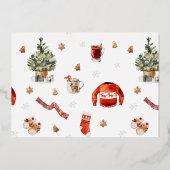 メリークリスマス ストッキング 写真 箔招待状 (裏面)
