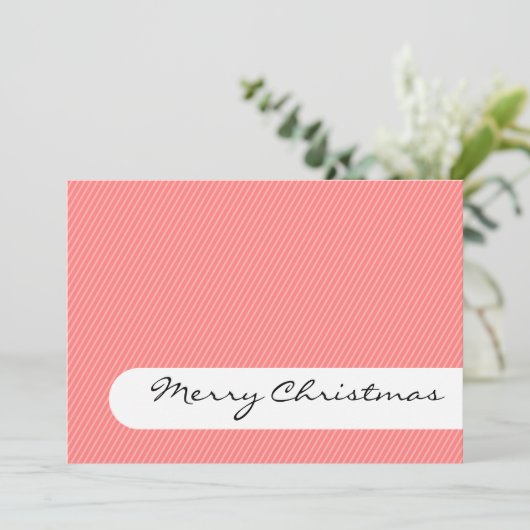 メリークリスマス – ストライプ – グリーティングカード シーズンカード (スタンド正面)