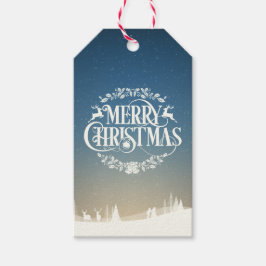 メリークリスマス スノーシーン ギフトタグ