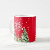 メリークリスマス スノーツリー クリスマスマグ コーヒーマグカップ (正面左)