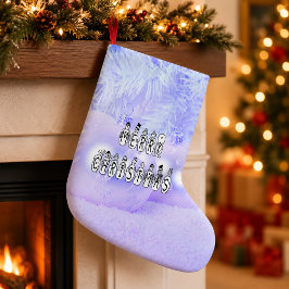 メリークリスマス スノーピープル フォント 青みがかった雪 スモールクリスマスストッキング