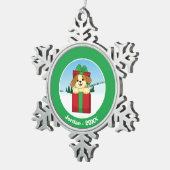 メリークリスマス! スノーフレークピューターオーナメント (右)