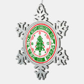 メリークリスマス スノーフレークピューターオーナメント (右)