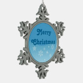 メリークリスマス スノーフレークピューターオーナメント (左)