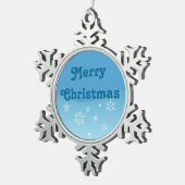 メリークリスマス スノーフレークピューターオーナメント (右)