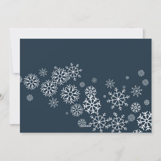 メリークリスマス |スノーフレーク3フォトコラージュ シーズンカード (裏面)