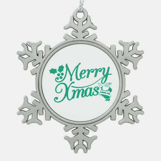 メリークリスマス スノーフレーク オーナメント (正面)