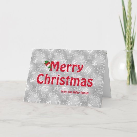 メリークリスマス スノーフレーク カード (正面)