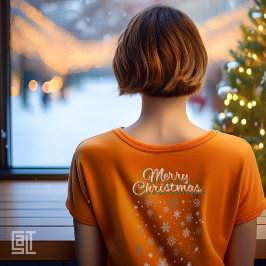 メリークリスマス スノーフレーク クラシック Tシャツ