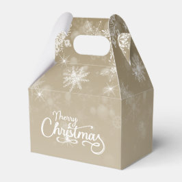 メリークリスマス スノーフレーク ベージュ ホリデー フェイバーボックス